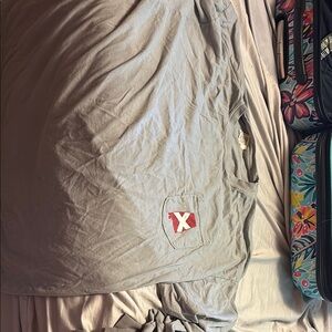 ALABAMA Gray Oversized Polo Collar Long Sleeve Tee